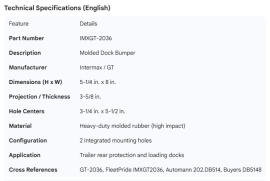 DOCK BUMPER 4 HOLE 3.25" X 5.50" CL