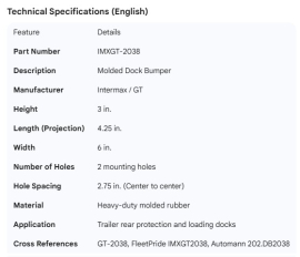 GREAT-DANE DOCK BUMPER 41700301