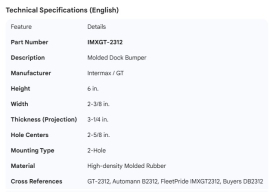 DOCK BUMPER XCF9659-1