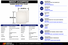 MUDFLAP 24" X 30" X 1/4" WHITE POLY PLUS