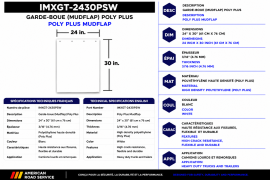 MUDFLAP 24" X 30" X 3/16" WHITE POLY PLUS