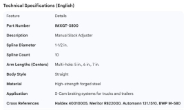 SLACK ADJUSTER MANUAL 1-1/2 10 5,6,7
