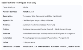 GLAD HAND LOCK ALUMINUM KEYED #564