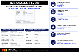 JOST NON-GEAR LEG IN MNT CUSH FT 17"TRVL