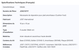 JOST CUSHION FOOT REPLACEMENT KIT