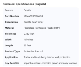 KEMLITE SCUFF .120 X 16" X 53'