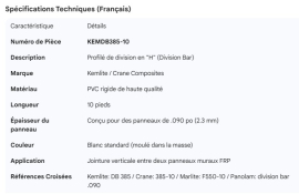 KEMLITE DIVIDER PVC .090 10'