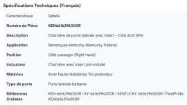 KENTUCKY HINGE WITH INSERT SIDE DOOR RH