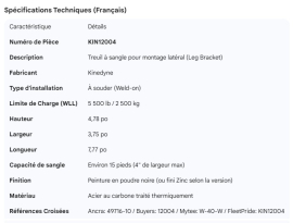 KINEDYNE SIDE LEG BRACKET WINCH