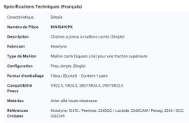 KINEDYNE TIRE CHAINS SQUARE LINK SINGLE (1 BUCKET)