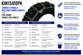 KINEDYNE TIRE CHAINS SQUARE LINK SINGLE (1 BUCKET)