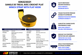 KINEDYNE 3" X 30' WINCH STRAP W/1021 FLAT HOOK