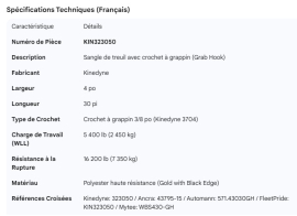 KINEDYNE WINCH STRAP 30' W/3704 GRAB HOOK