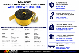 KINEDYNE WINCH STRAP 30' W/3704 GRAB HOOK