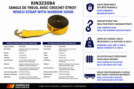 KINEDYNE WINCH STRAP 30' W/1006 NARROW HOOK