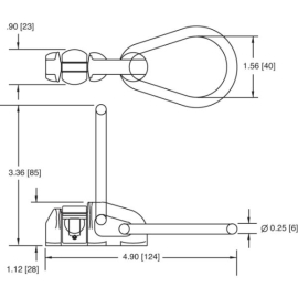 KINEDYNE TRIPLE STUD L FITTING W/RING