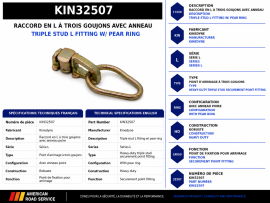 KINEDYNE TRIPLE STUD L FITTING W/RING