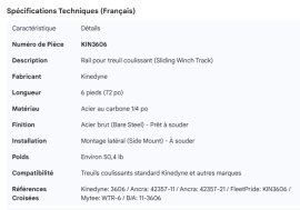 KINEDYNE TRACK WINCH 1/4"STEEL 6' SECTION