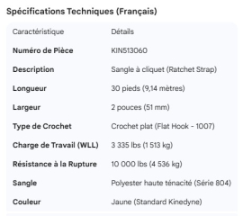 KINEDYNE RATCHET STRAP 30' W/1007 804