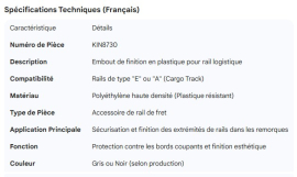 KINEDYNE END CAP PLASTIC FOR CARGO TRACK