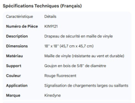 KINEDYNE FLAG RED VINYL MESH WITH 5/8" WOOD DOWEL 18" X 18"
