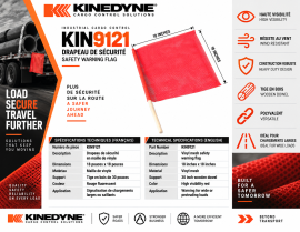 KINEDYNE FLAG RED VINYL MESH WITH 5/8" WOOD DOWEL 18" X 18"