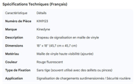 KINEDYNE FLAG RED VINYL MESH 18" X 18"