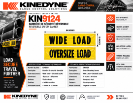 KINEDYNE OVERSIZE / WIDELOAD BANNER 18" X 84" WITH ROPES