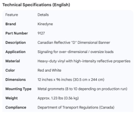 KINEDYNE D BANNER 12" X 96" WITH 10 GROMMETS