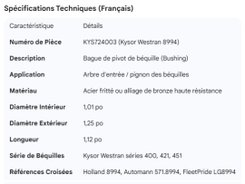 KYSOR WESTRAN 8994 BUSHING