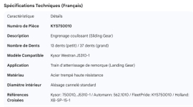 KYSOR WESTRAN SLIDING GEAR 13/37T (J5310-1)