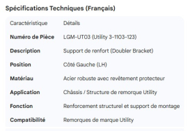 UTILITY DOUBLER BRACKET LH 3-1103-123