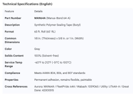 MANUS ROOF TAPE (65' RL)