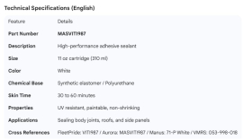 SEALANT ADHESIVE WHITE 11 OZ