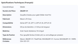 MAXON ROLLER AXLE PIN