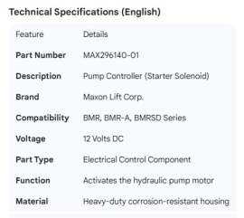 MAXON BMR PUMP CONTROLER