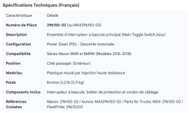 MAXON MAIN TOGGLE SWITCH ASSY PD