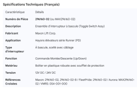 MAXON RUNNER TOGGLE SWITCH ASSY PD