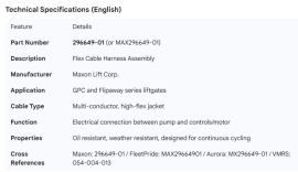 MAXON HARNESS FLEX CABLE