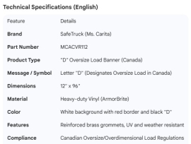 D BANNER 12" X 96" REFLECTIVE WITH 8 GROMMETS