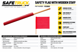FLAG RED VINYL MESH WITH 3/4" WOOD DOWEL 18" X 18"