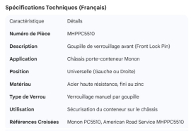 MONON FRONT LOCK PIN L/R CN