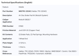 MIDLAND DISC BRAKE PAD KIT