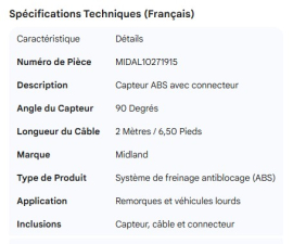 MIDLAND ABS SENSOR 90DEG 2M / 6.50'
