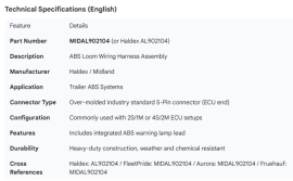 MIDLAND ABS LOOM HARNESS ASSY