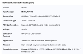 MIDLAND ECU VALVE 28 PIN