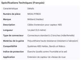 MIDLAND ABS EXTENSION 1.6FT (0.5M)