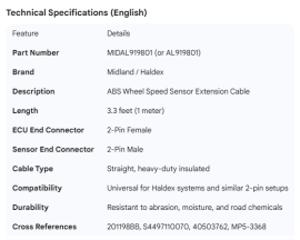 MIDLAND ABS EXTENSION 3'