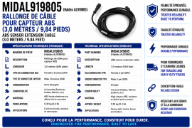 MIDLAND - EXTENSION DE CAPTEUR ABS 9.84'