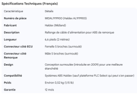 MIDLAND ABS EXTENSION POWER CABLE 6'